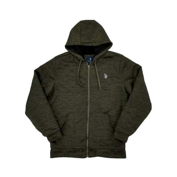 Mens Big & Tall Heather Green Fleece Lined Zip Hoodie Sweatshirt 2XLB