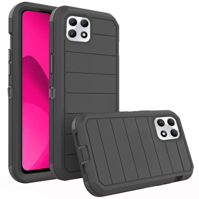 Asuwish Phone Case for T-Mobile Revvl 7 5G Hybrid Rugged Shockproof Hard Protective Drop Proof Full Body Heavy Duty Mobile Cell Cover Tmobile Revvl7 T Mobile Revel Tmo Revell Rebel Women Men Black