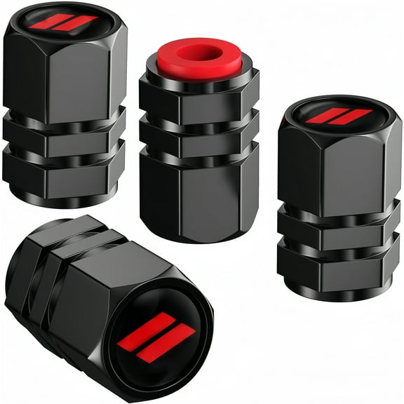 Tire Valve Stem Caps Black Metal Universal Corrosion Resistant Compatible for Dodge 4 Pack