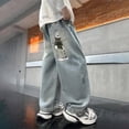 thumbnail image 6 of TOWED22 Boys Jeans Baggy Vintage Straight Leg Denim Cargo Pants with Pockets 8-14 Years(Blue,8-9 Y), 6 of 7