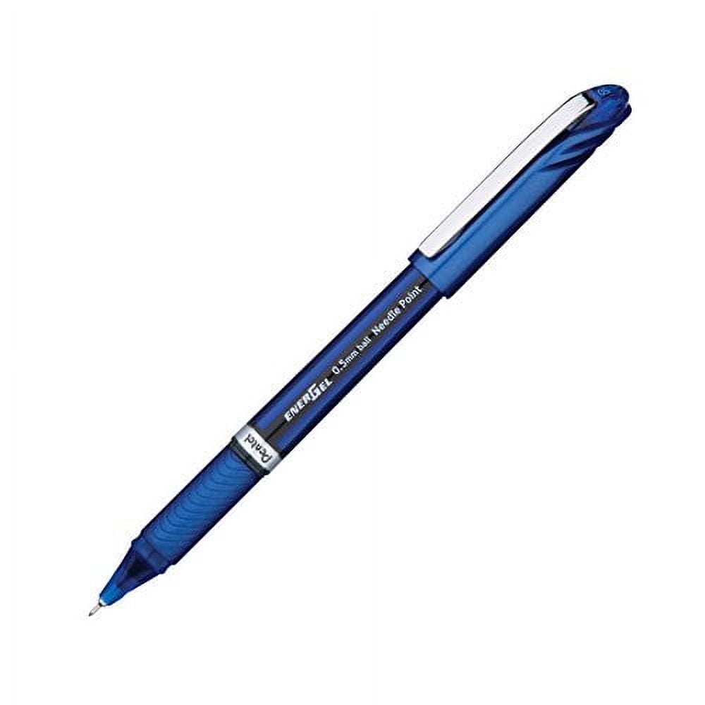 Pentel EnerGel NV Liquid Gel Pen, 0.5mm, Fine Line Capped, Needle Tip, Blue Ink, Box of 12 (BLN25-C)