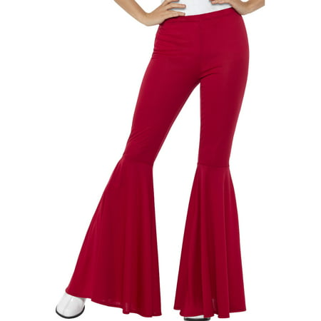 Women's Red 70s Flared Groovy Disco Pants Costume Small-Medium 6-12