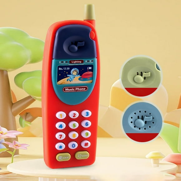 BKER F Ake Téléphone pour Enfants Interactif Jouet de Téléphone Cellulaire pour Bébé avec Effet Sonore Jouet Musical de Sons pour Bébé Jouet de Téléphone pour Enfants Bleu Foncé