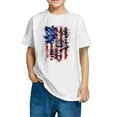 thumbnail image 3 of CFLVAEK Kids 4th of July Shirts Boys Girls Novelty American Flag Patriotic Tshirts Crewneck Short Sleeve Cotton T Shirts for Indenpendence Day 9 Years, 3 of 7