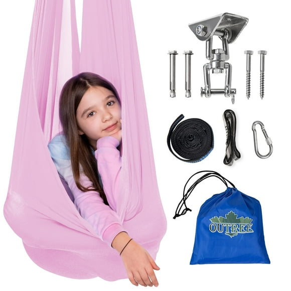 OUTREE Sensory Swing for Kids with 360A Swivel Hanger, Indoor Therapy Swing great for Autism, ADHD, Sensory Processing Disorder, and Autistic children