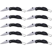 Bartech Pro™ Mini Half-Serrated Key Chain Knife, Stainless Steel, Thumb Stud, Pack of 10