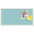 thumbnail image 2 of PinPix 36x18 Custom Cork Bulletin Board Blue - White Dots Poster Board Has a Fabric Style Canvas Finish, Framed in Blue - White Dots, by ArtToFrames (PinPix-345), 2 of 6