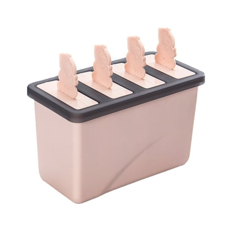 

YFan 4 Cavity Ice Pop Mold Non-stick Safe Plastic Retro Ice Cream Mould for Home