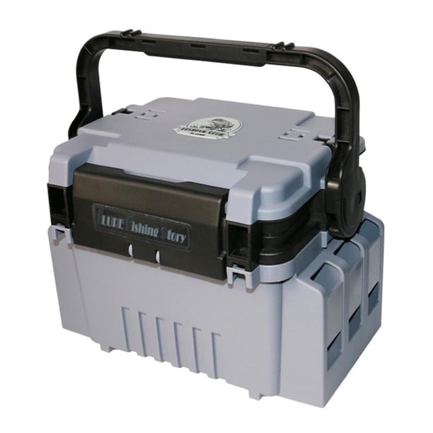Caja Barril Pesca Ajustable Duradero A Presión para Artes Pesca (gris)