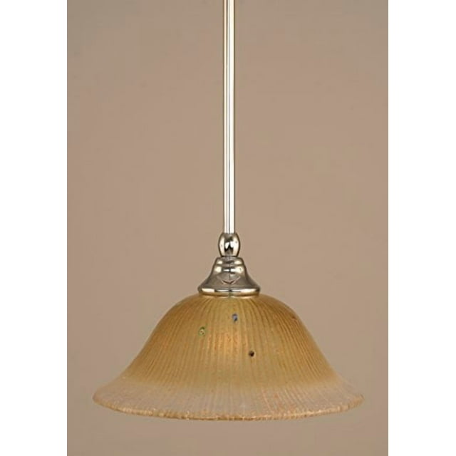 Toltec Lighting 23-CH-730 Stem Mini Pendant With Hang Straight Swivel Shown In Chrome Finish With 10 Amber Crystal Glass