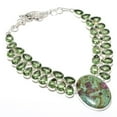 thumbnail image 2 of Ruby Fuchsite,Apatite Lab-Created Handmade 925 Sterling Silver Necklace 18", 2 of 2