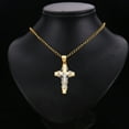 thumbnail image 4 of Gold 14K Two Tone Jesus Crucifix Cross Religious Pendant For Necklace or Chain, 4 of 9