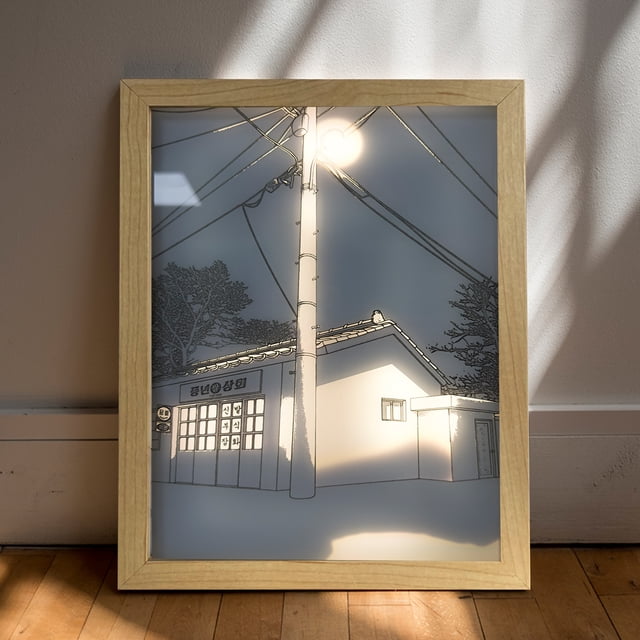Marcos De Imagen Luz Nocturna Decoración acrílica con luz LED, adorno de pintura, marco de fotos LED brillante, arte de pared (L) Likrtyny Para estrenar
