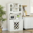 thumbnail image 2 of HOMCOM Kitchen Pantry Buffet Hutch Cupboard w/ Wine Rack, Drawer, White, 2 of 10
