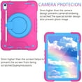 thumbnail image 2 of SaniMore for iPad 10th Generation 10.9" 2022 Case Built-in Pencil Holder, Multi-Functional Cover Support Shoulder & Handle Strap & Kickstand Military Shockproof Protective Shell, Rose/Blue, 2 of 8