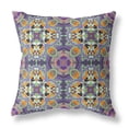 thumbnail image 1 of Amrita Sen CAPL546FSDS-ZP-20x20 Coussin Floral en Suède avec Fermeture Éclair et Insert Violet Vert, 1 of 3