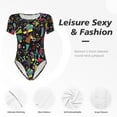 thumbnail image 5 of Picia Colorful Geometric Figures Womens One Piece Swimsuits Modest Tummy Control Bathing Suits Lace Up Slimming Swim Suit-Medium, 5 of 9