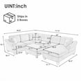thumbnail image 3 of Villeston 111.8" U-shaped Sofa Chenille Upholstered Sofa Couch with Movable Storage Ottoman for Living Room,Beige, 3 of 9