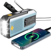 LaiHang Portable Emergency Weather Radio, Hand Crank Radio Solar Powered with Battery Backup,AM/FM/NOAA, SOS Alarm,2000mAh Power Bank,LED Flashlight,USB Type-C for Outdoor Emergency