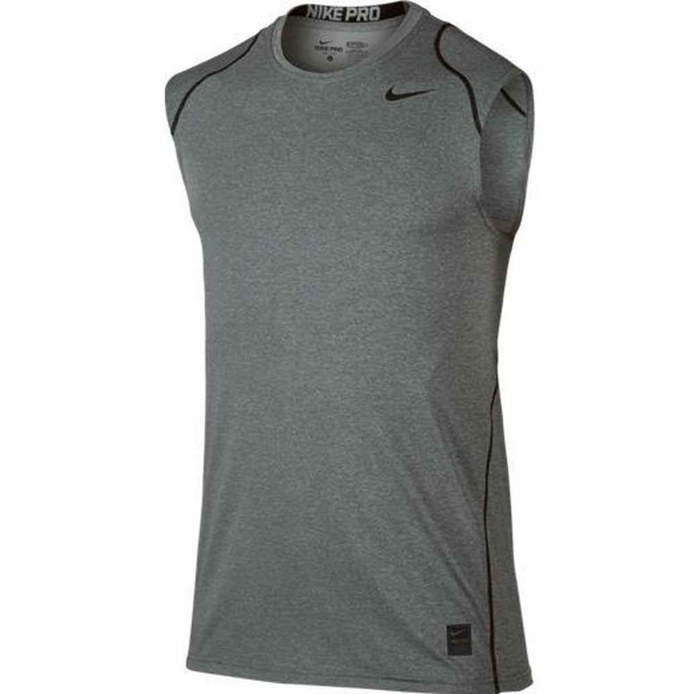 Nike Nike Pro Cool Fitted Men's DriFIT Sleeveless Shirt 703102091 Carbon Heather Walmart