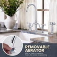 thumbnail image 6 of Wowow Chrome Double Handle High-Arc Widespread Deck Mounted kitchen faucet filter for kitchen sink With Side Spray in Brass, 6 of 7