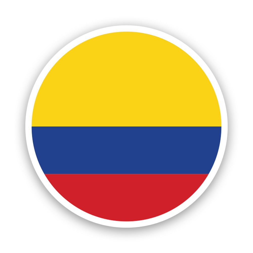 Round Colombian Flag Sticker Decal - Self Adhesive Vinyl - Weatherproof ...