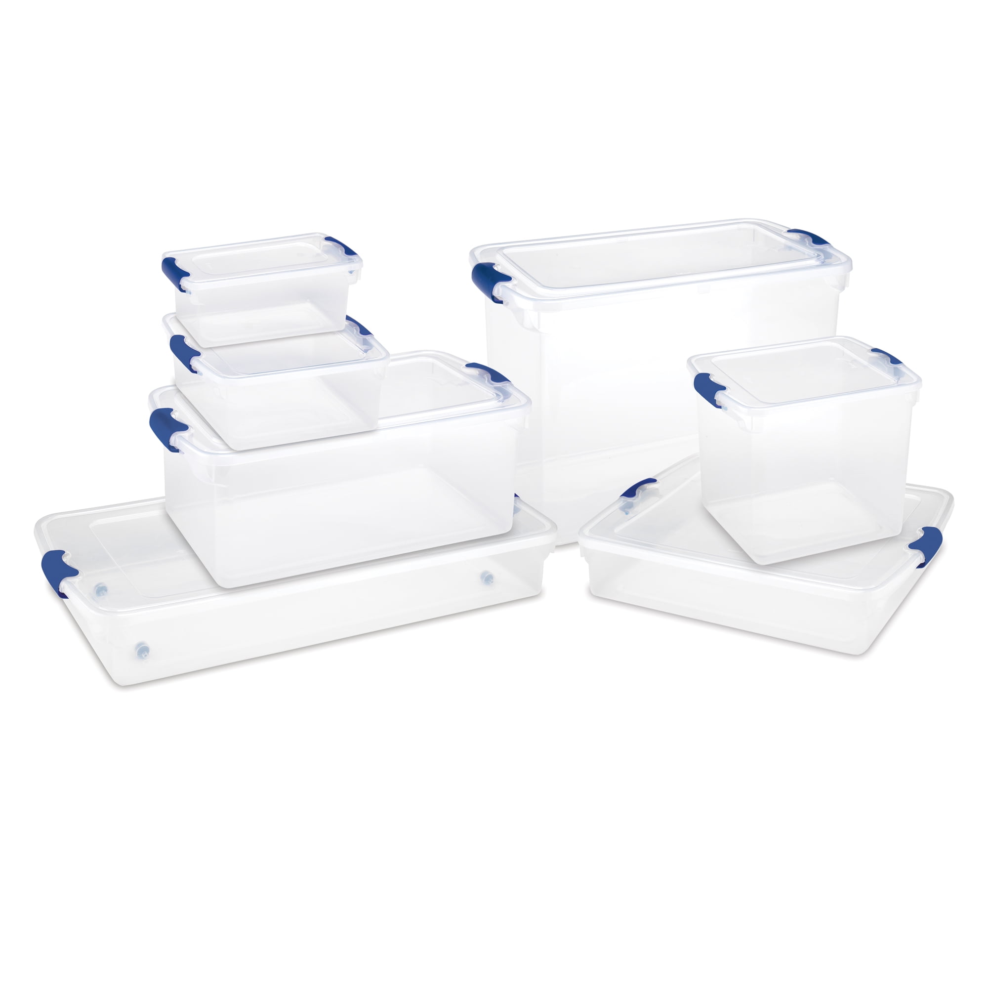 Under Bed Storage Bin Set of 2 Clear Boxes W/ Lids Stackable Organize