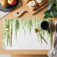 thumbnail image 2 of Green Placemats Set of 6, Summer Botanical Leaves Watercolor Placemats for Dining Table, Place Mats for Kitchen Tabletop, Waterproof Wipeable Dining Table Mats Set, 2 of 9
