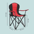thumbnail image 4 of Silla de Picnic, Silla de Camping Plegable, Asiento Cómodo, Portavasos, Rojo y Negro, 4 of 8