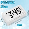 thumbnail image 2 of 3 Pcs Mini Digital Clock Small Digital Clock Stick on Battery Operated Self Adhesive Bracket for Car Dashboard Fridge (White), 2 of 6