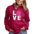 thumbnail image 3 of Baqcunre Valentine's Day Shirts for Women LOVE Volleyball Hoodie with Pockets for Teen Girls Female Fans Sweatshirt (Wine S-XXL), Long Sleeve Shirts for Women Graphic Tees Womens Fashion Womens Tops, 3 of 5
