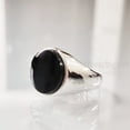 thumbnail image 3 of Flat Black Onyx Mans Ring, Natural Black Onyx, December Birthstone, Silver Jewelry, 925 Silver Ring, Birthday Gift, Heavy Mens Ring, Plain Design Ring, Unisex Ring, Christmas, Womens Signet Ring, 3 of 8