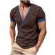 thumbnail image 2 of pstuiky camisetas para hombre, Camisa informal de color liso con botones y cuello en V y manga corta para hombre camisetas de hombre s, 2 of 9