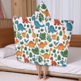 thumbnail image 5 of White Colorful Dinosaurs Jungle Pattern Hooded Bath Towel，50"x30" for Ages 3 To 12 Kids, Quick Dry Lightweight Soft Microfiber Hood Beach Towel Cover Up for Kids, 5 of 7