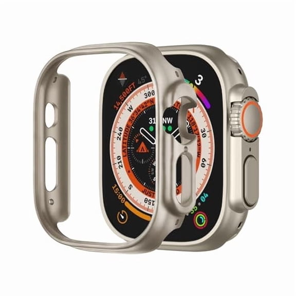 can Case Compatible for Apple Watch Ultra – 49mm ONLY, Shockproof Ultra-Thin Hard PC Bumper All-Around Edge Protective Cover Frame [NO Screen Protector] for iWatch Ultra/Ultra 2/Ultra 3, Titanium