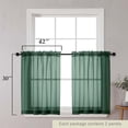 thumbnail image 2 of xianyou-Hunter Green Kitchen Curtains 30 Inch Length Tier 2 PCS, Solid Soft Half Curtains for Windows, Hunter Green Sheer Rod Pocket Drapes for Bathroom Basement Small Window Curtain, 42"Wx30"L Inch, 2 of 4
