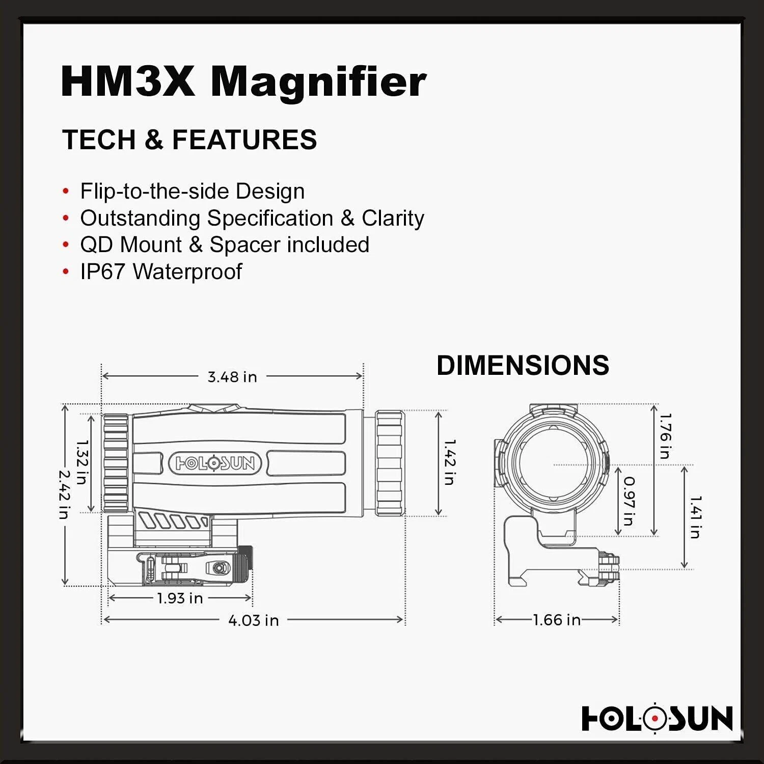 Holosun HS510C Reflex Red Dot + HM3X 3X Magnifier Set with Wearable4U Lens Cleaning Cloth and Cleaning Pen Bundle