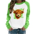 thumbnail image 2 of ICHUANYI Womens Crewneck Sweatshirts Raglan St. Patrick's Print Shirts Casual Long Sleeve Pullover Tops, 2 of 5