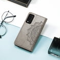 thumbnail image 4 of SaniMore for T-Mobile REVVL V+ 5G 6.8" Wallet Case with Embossed Mandala PU Leather Flip Protection Wrist Strap Credit Card Holder Kickstand Shockproof Case for T-Mobile REVVL V+ 5G, Gray, 4 of 6