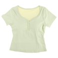 thumbnail image 4 of Camiseta de yoga para mujer, ropa deportiva de moda, camisetas deportivas cómodas para entrenamiento en el gimnasio M, 4 of 9