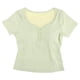 thumbnail image 4 of Camiseta de yoga para mujer, cómoda camiseta deportiva con cuello en V, top corto para entrenamiento, fitness y gimnasio M, 4 of 9