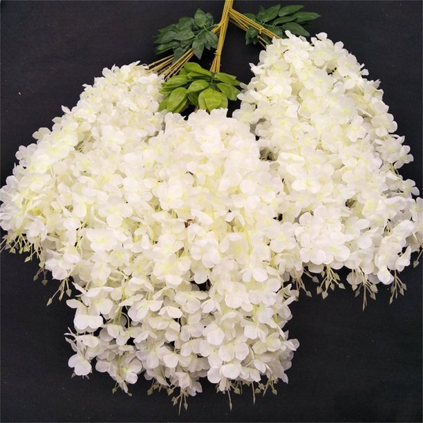 ¡Ahorros navideños! Flores artificiales Accaprate, rama de flores de imitación larga, colgante de pared, glicina artificial para boda, arco de boda, decoración de ratán, decoración otoñal para el