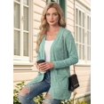 thumbnail image 5 of Cardigan Sweaters for Women Casual Open Front Long Sleeve Knit Coat with Pockets Trendy Light Green M, 5 of 9