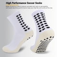 thumbnail image 4 of Ultrafun 5 Pairs Men’s Soccer Socks Grip Socks Soccer Cushined Non Slip Grip Sports Football Basketball Socks (White), 4 of 7