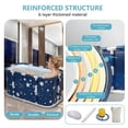 thumbnail image 6 of LUOLUO 47in Large Foldable Bath Tub, Portable Bathtub for Adults and Kids Family, Freestanding Soaking Tub, Thickened Insulation, Starry Blue, 6 of 14