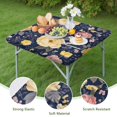 thumbnail image 4 of Pioneer Flower Floral Print Pattern Square Fitted Tablecloth with Elastic Edge,Square Table Cover,Washable Elastic Table Cover for Home Kitchen Party Decor 34"x34", 4 of 6