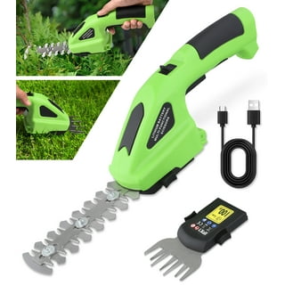 SereneLife Cordless Handheld Grass Cutter Shears, Electric Hedge Shrubber  Trimmer, Built-in 3.6V Rechargeable Battery (Changeable Blades) at