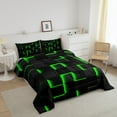 thumbnail image 3 of Erosebridal Neon Geometry Comforter Sets Queen Size,Stereoscopic Gradient Plaid Bedding Queen Comforter Set,Kids Room Decorative,Reversible,Ultra Soft,3 Pieces, 3 of 7