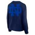 thumbnail image 3 of Women's Fanatics Navy Notre Dame Fighting Irish Supersoft Flow Fleece Pullover Sweatshirt, 3 of 7