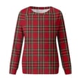 thumbnail image 4 of Stichou Sweatshirt for Women Long Sleeve Shirts Crew Neck Tops with Buttons Spring Fashion Outfits Winter Clothing Red S, 4 of 6